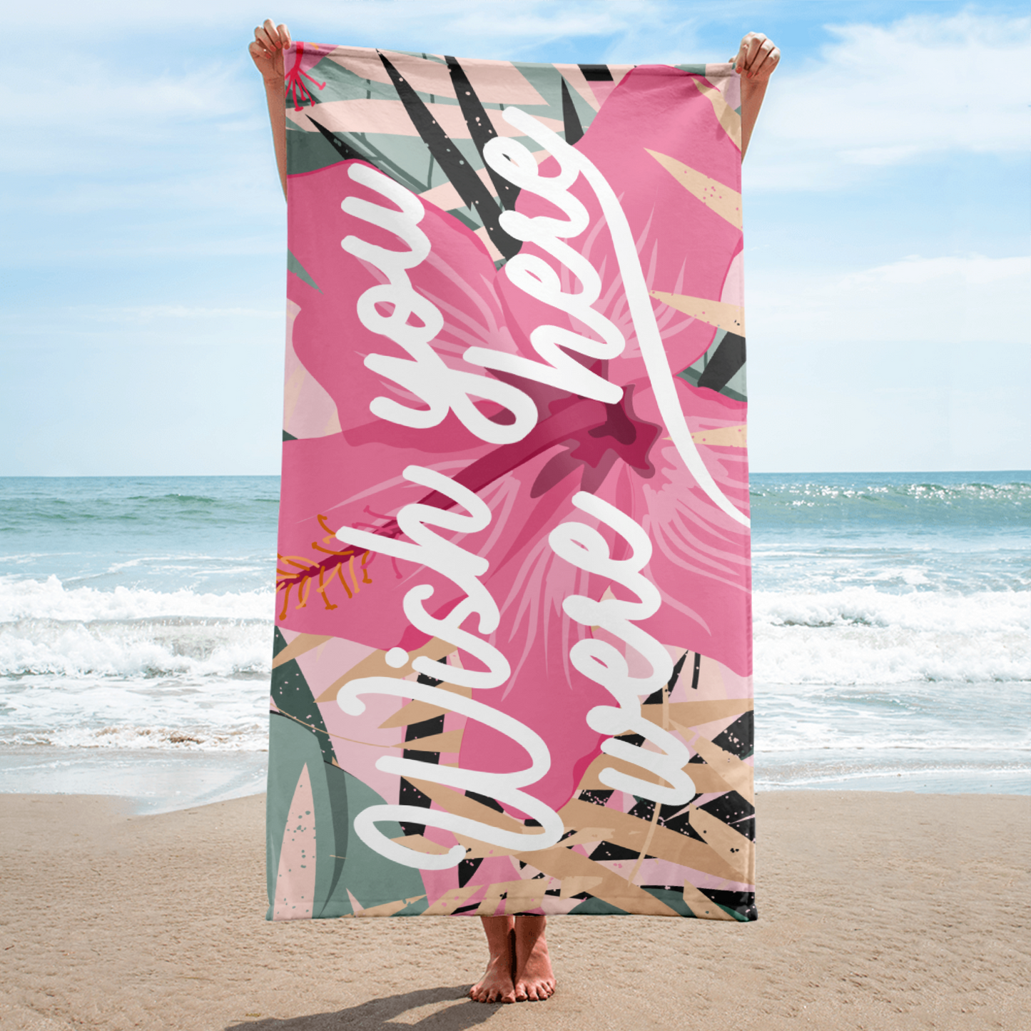 Wish You Were Here Beach Towel