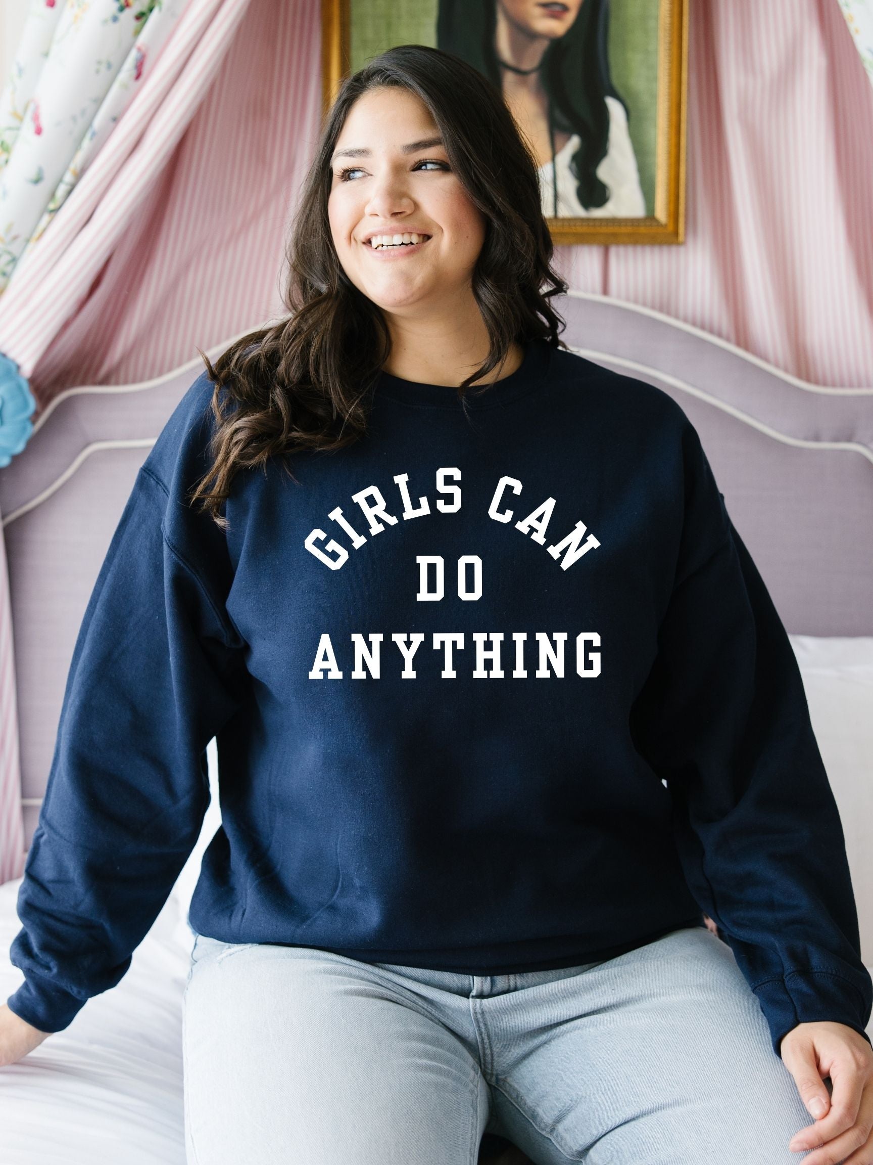 Girls can do anything sweater best sale