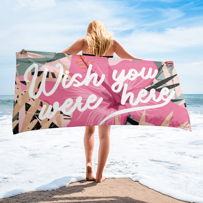 Wish You Were Here Beach Towel